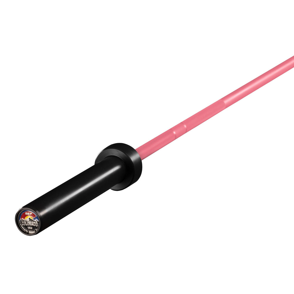 15 kg Colorado Bar weightlifting bar with a sleek pink metal finish, ideal for strength training and gym workouts from Rep Fitness UK | Shop Premium Gym Equipment for Home & Commercial Use Online | Best Online Gym Equipment UK