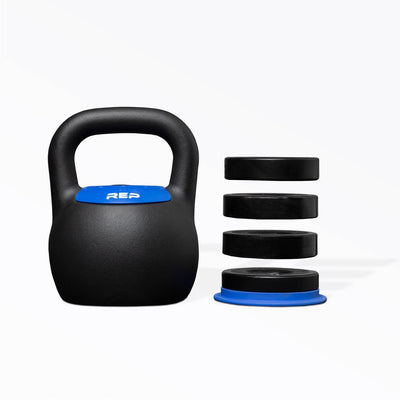 16-24kg adjustable kettlebell from Rep Fitness UK, quick weight adjustment, non-slip matte powder coat, rubber base, and versatile for home gyms| Shop Premium Gym Equipment for Home & Commercial Use, Best Online Gym Equipment UK