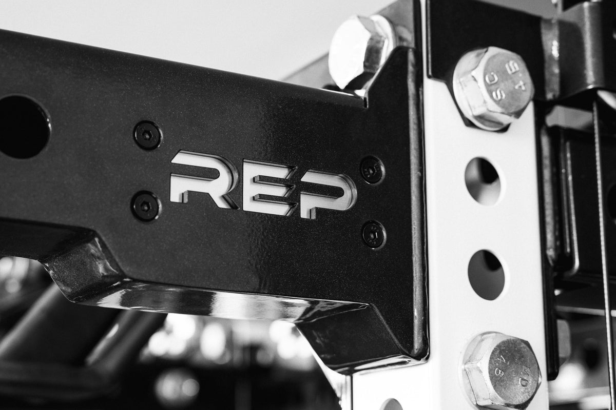Close-Up of Pull-Up Bar Extension Brackets with REP branding