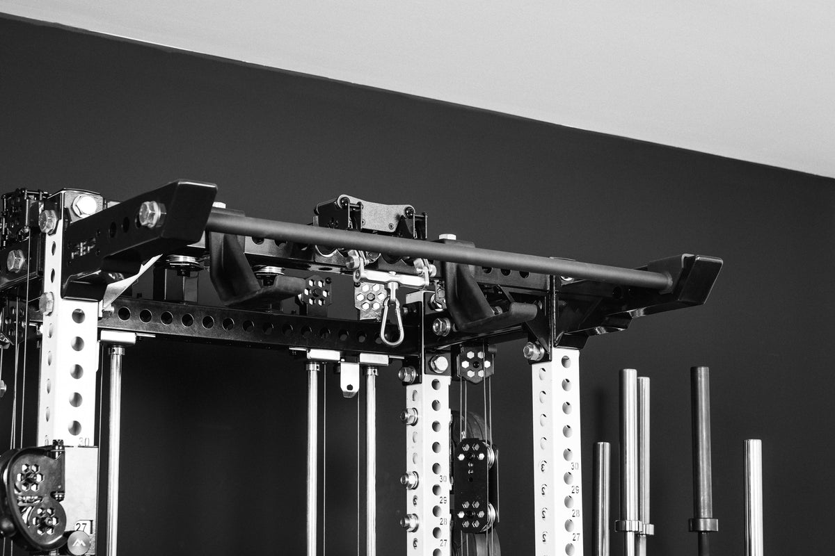 Close-Up of Pull-Up Bar Extension Brackets With Ares 2.0 4-Post Pull-Up Bar