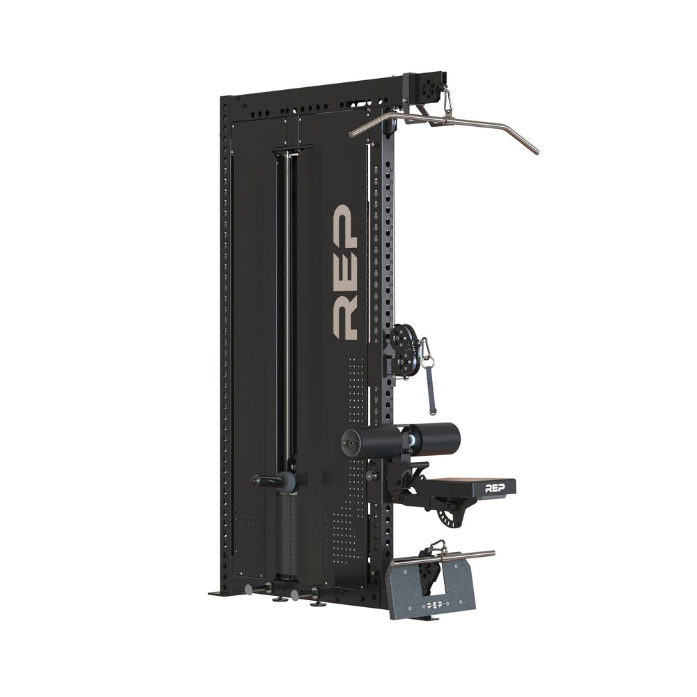 Adonis™ Cable Tower plate loaded, Selectorized with Pegasus but no base, premium space-saving cable machine for home or commercial gyms, 1:1 and 2:1 pulley ratios, 34 cable positions, and compatibility with REP’s 5000 Series racks, Pegasus™ attachment, and Modular Storage System for unmatched versatility and performance from Rep Fitness UK | Shop Premium Gym Equipment for Home & Commercial Use, Best Online Gym Equipment