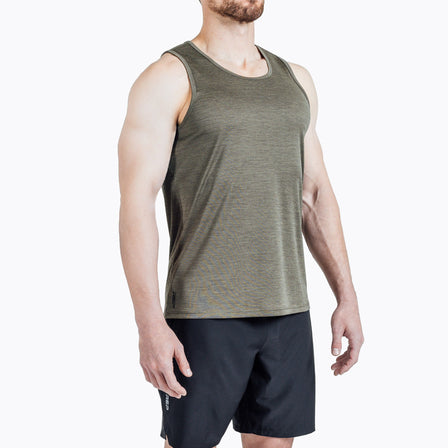 Athlete wearing Heather Olive Sigmatech Tank Top
