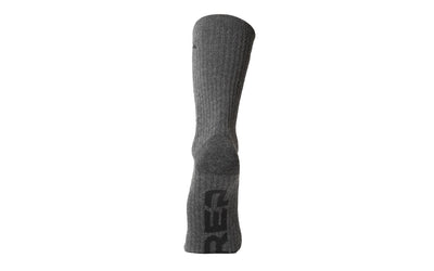 Bottom of grey sock. Dark grey heel and black "REP" on bottom