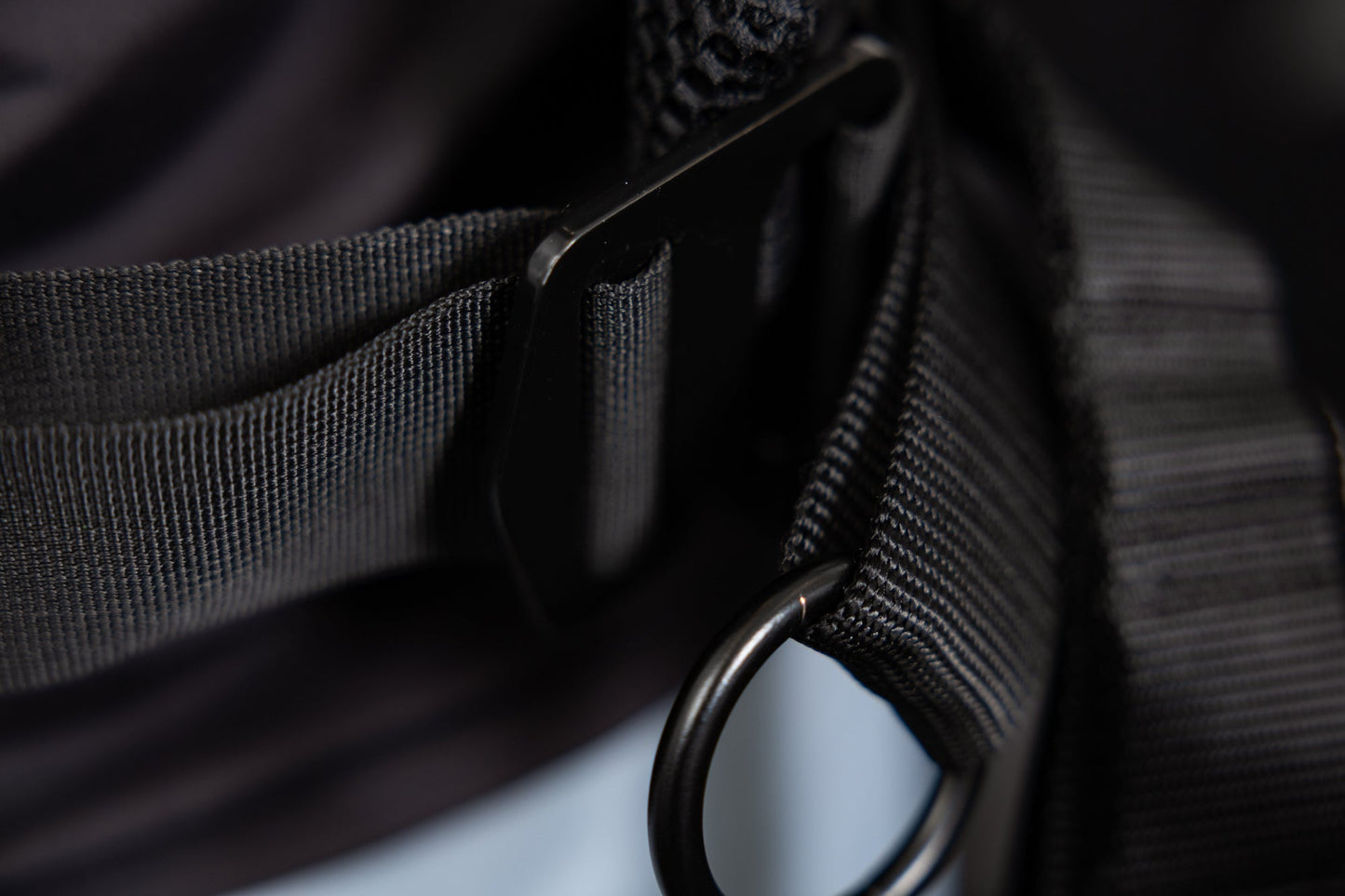Close-up of the belt squat belt, g-hook mechanism, and o-ring from Rep Fitness UK | Shop Best Premium Gym Equipment for Home & Commercial Use Online