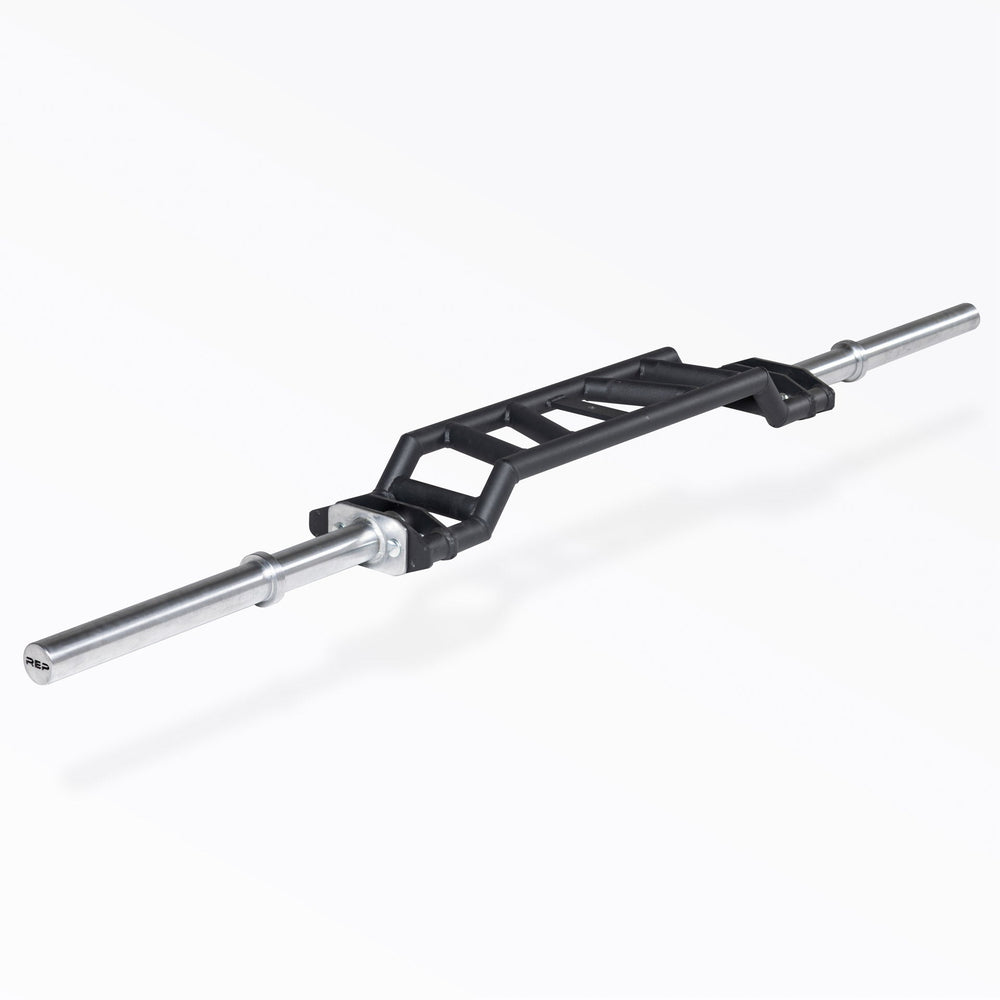 Cambered Swiss Bar – versatile multi-grip barbell with cambered design for greater range of motion and muscle engagement; features moderate knurling, round tubing for comfort, removable eyebolt for cable attachments, standard collar compatibility, and premium construction for advanced strength training from Rep Fitness UK | Shop Premium Gym Equipment for Home & Commercial Use, Best Online Gym Equipment