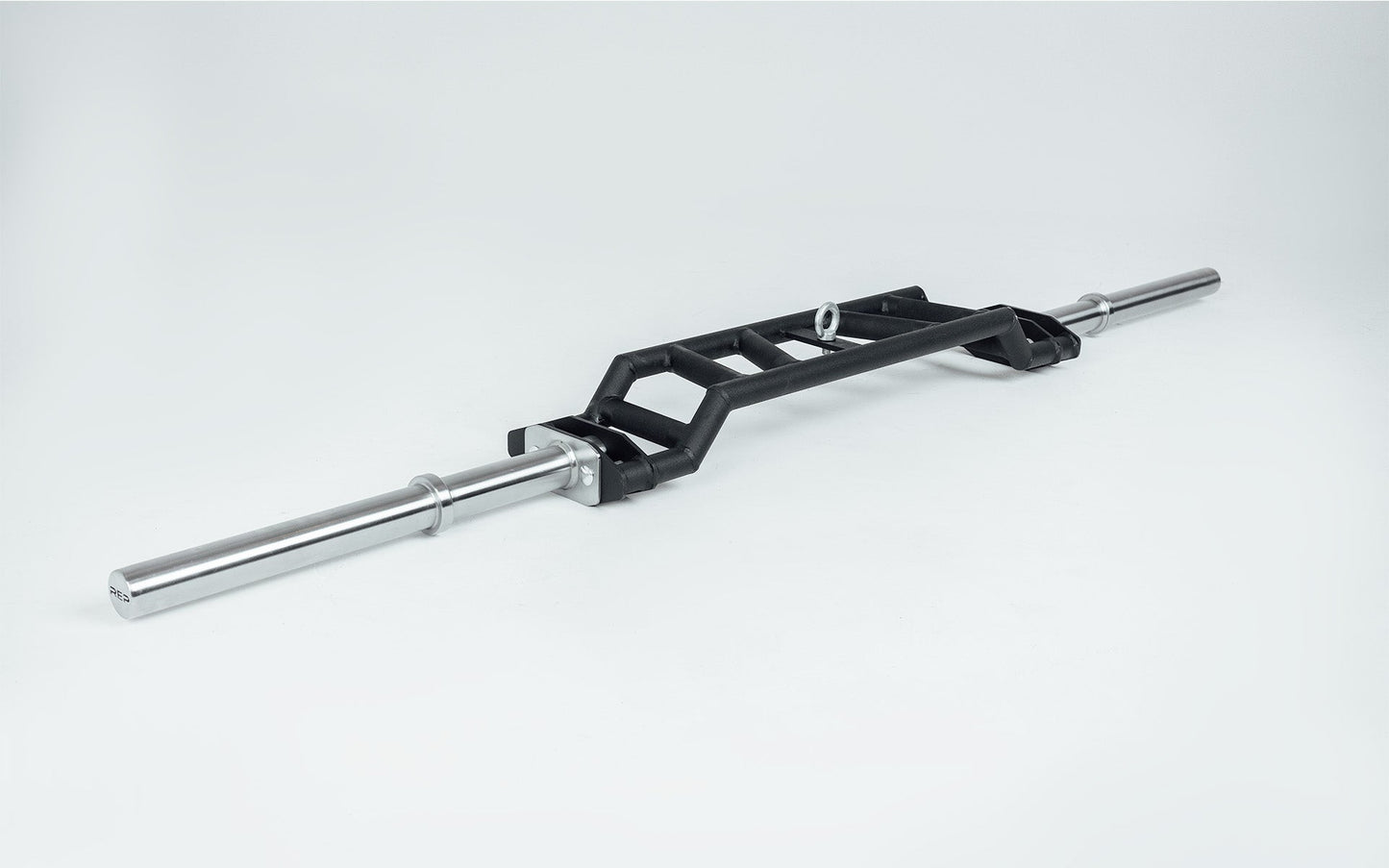 Cambered Swiss Bar versatile multi-grip barbell with cambered design for greater range of motion and muscle engagement; features moderate knurling, round tubing for comfort, removable eyebolt for cable attachments, standard collar compatibility, and premium construction for advanced strength training from Rep Fitness UK | Shop Premium Gym Equipment for Home & Commercial Use, Best Online Gym Equipment