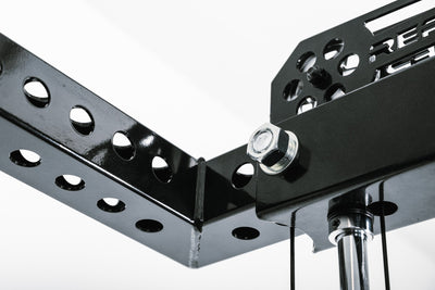 Close up of the L Shaped Crossmembers showing 1'' pinhole details from Rep Fitness UK | Shop Best Premium Gym Equipment for Home & Commercial Use Online