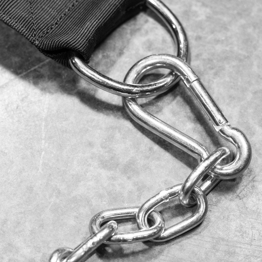 Dip Belt Chain and Carabiner Close Up from Rep Fitness UK | Shop Best Premium Gym Equipment for Home & Commercial Use Online