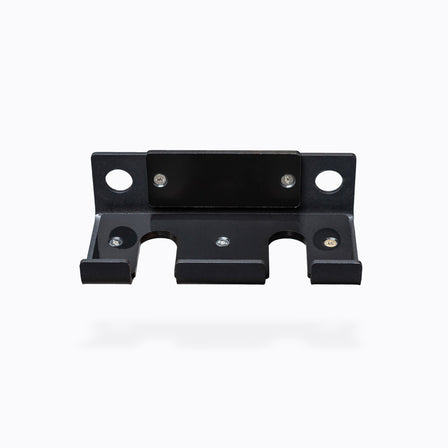 Dual Barbell Hanger 5000 Series, heavy-duty steel and plastic attachment for PR-5000 racks; vertical barbell storage for two barbells, 35mm cutouts, protective plastic lining, recessed hardware, 0.75” front lip, matte black powder coat, space-saving gym organization from Rep Fitness UK | Shop Premium Gym Equipment for Home & Commercial Use, Best Online Gym Equipment