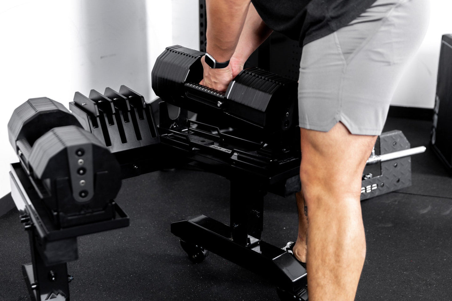 Dumbbell Stand metallic Black with Add On Weight Holder Lifter Lifting Weights from_Rep_Fitness_UK_Shop_Premium_Gym_Equipment_for_Home_Commercial_Use_Online