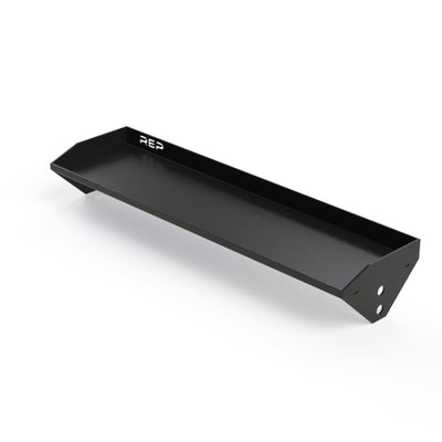 Flat Kettlebell Storage Shelf – heavy-duty 11-gauge steel gym storage shelf with 3.1 sq. ft. of space for kettlebells, medicine balls, and accessories; metallic black powder-coated, bolt-on design with laser-cut REP logo; compatible with 4000 and 5000 Series racks for a sleek, integrated home or commercial gym setupfrom Rep Fitness UK | Shop Premium Gym Equipment for Home & Commercial Use, Best Online Gym Equipment UK