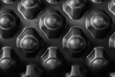Close-up of Black "peak" texture on High Density Foam Roller from Rep Fitness UK | Shop Best Premium Gym Equipment for Home & Commercial Use Online