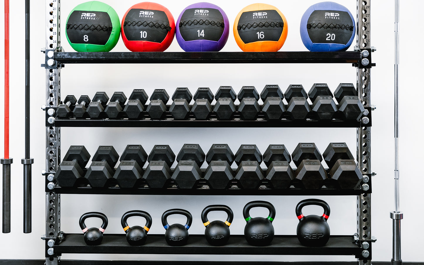 Dumbbell & Kettlebell Storage Shelf