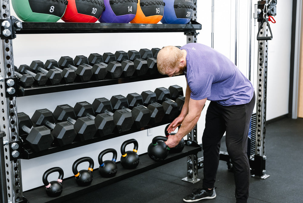 Dumbbell & Kettlebell Storage Shelf