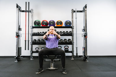 L Shaped Crossmembers shown in a full rack set up with multiple storage options from Rep Fitness UK | Shop Best Premium Gym Equipment for Home & Commercial Use Online