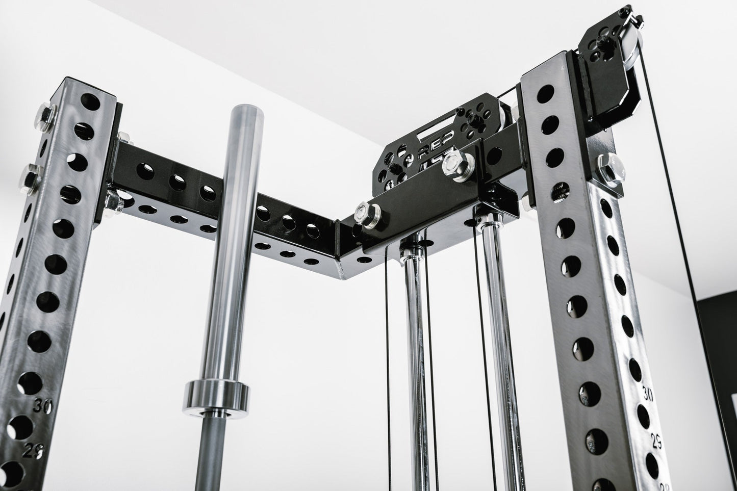 L Shaped Crossmembers attached to a rack showing rack storage abilities from Rep Fitness UK | Shop Best Premium Gym Equipment for Home & Commercial Use Online