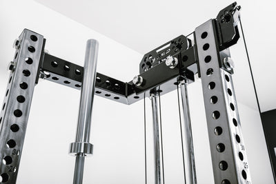 L Shaped Crossmembers attached to a rack showing rack storage abilities from Rep Fitness UK | Shop Best Premium Gym Equipment for Home & Commercial Use Online