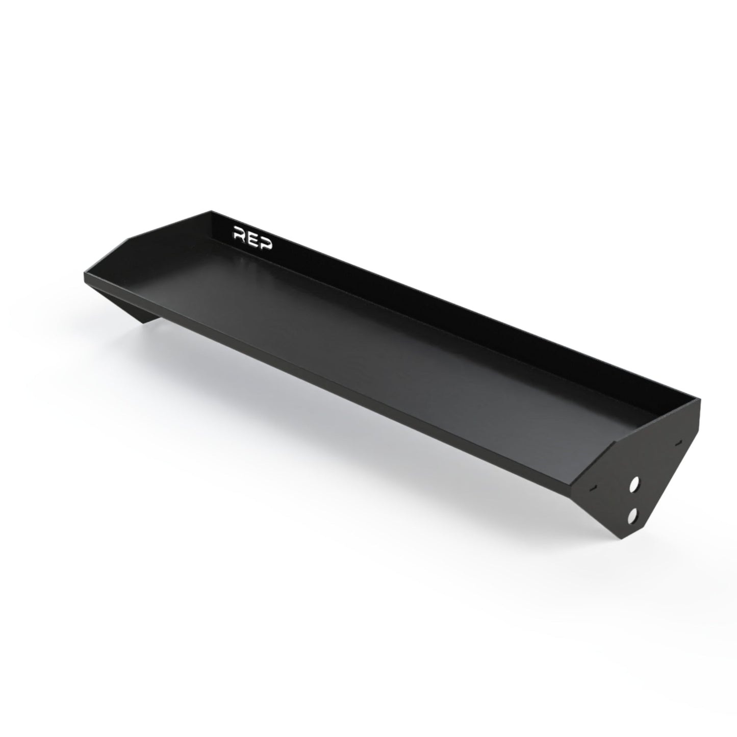 Black steel wall-mounted accessory shelf for power rack - Rep Fitness UK
