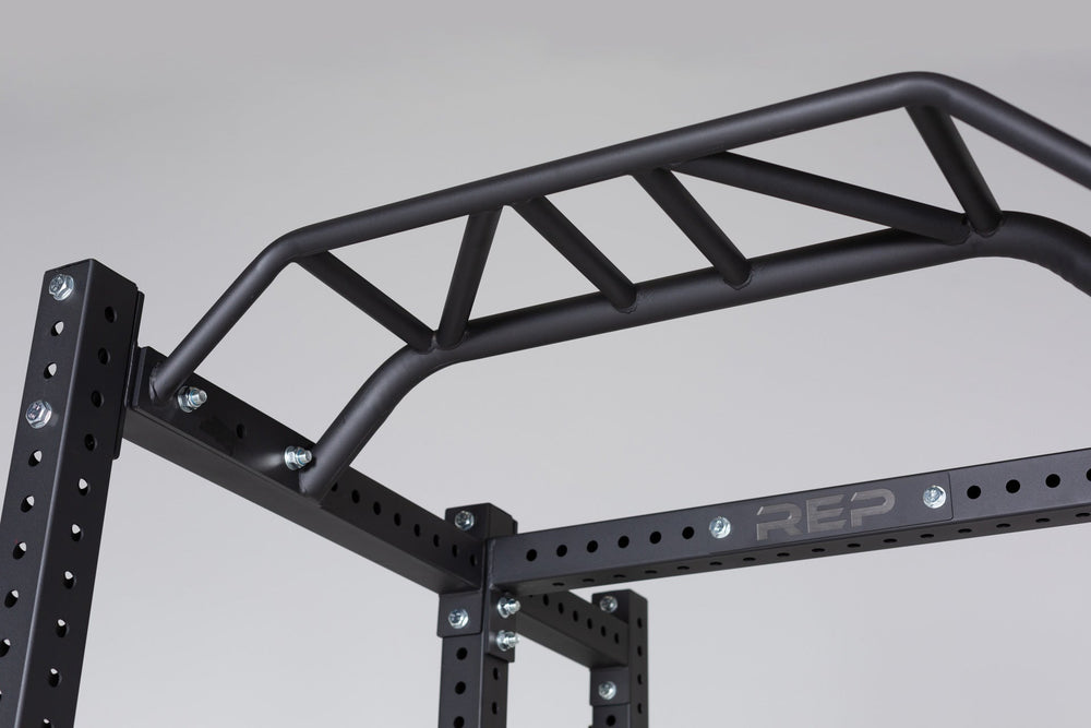 Multi-Grip Pull-Up Bar Close Up of Different Grips, durable 14-gauge steel bar; features 1.25” front and angled/neutral grips, 2” rear bar, multiple grip options (6”–28.4”), attach bands for added versatility, reversible for low ceilings, space-saving home gym pull-up station from Rep Fitness UK | Shop Premium Gym Equipment for Home & Commercial Use, Best Online Gym Equipment