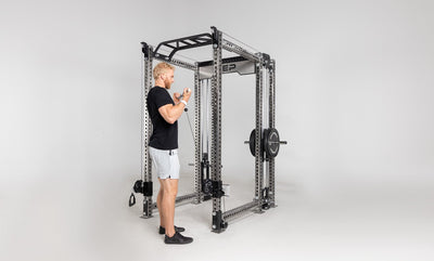 Multi-Grip Curl Bar Cable Attachment In Use from Rep Fitness UK | Shop Best Premium Gym Equipment for Home & Commercial Use Online