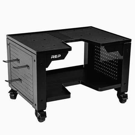 Multipurpose dumbbell storage cart in matte black for organized gym equipment storage from Rep Fitness UK | Shop Premium Gym Equipment for Home & Commercial Use Online