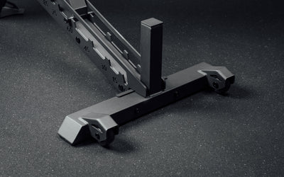 Nighthawk matte black bench foot rest rear closeup from Rep Fitness UK | Shop Premium Gym Equipment for Home & Commercial Use Online