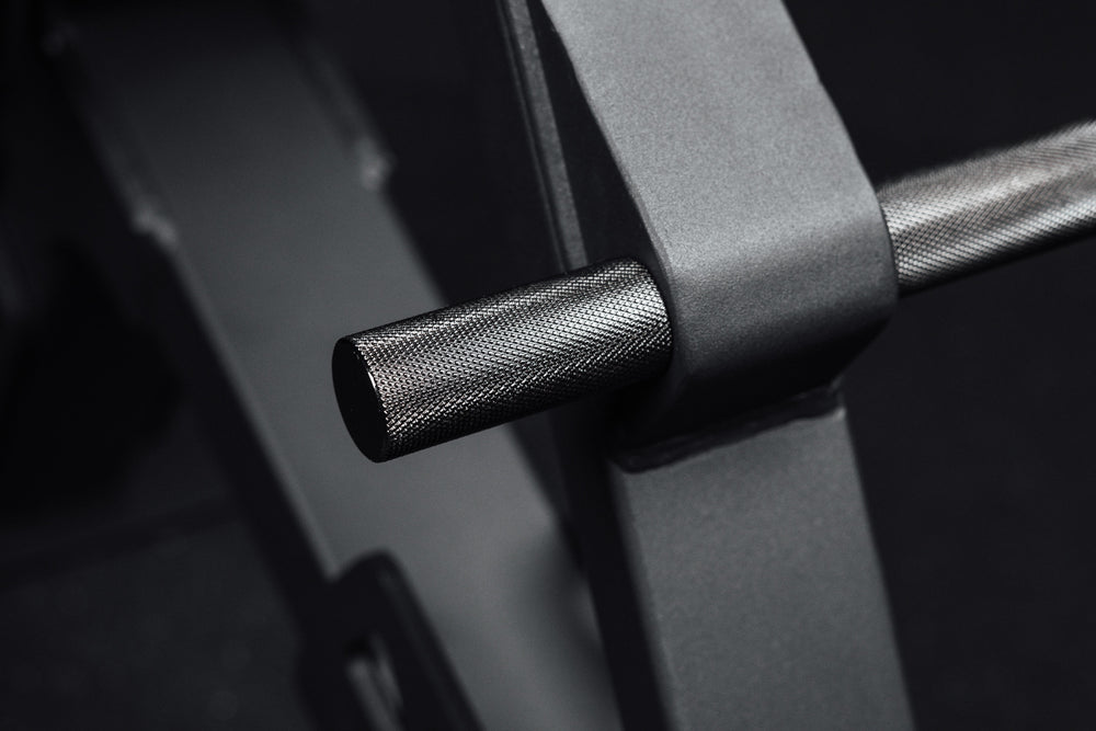 Nighthawk matte black bench grip bar closeup from Rep Fitness UK | Shop Premium Gym Equipment for Home & Commercial Use Online