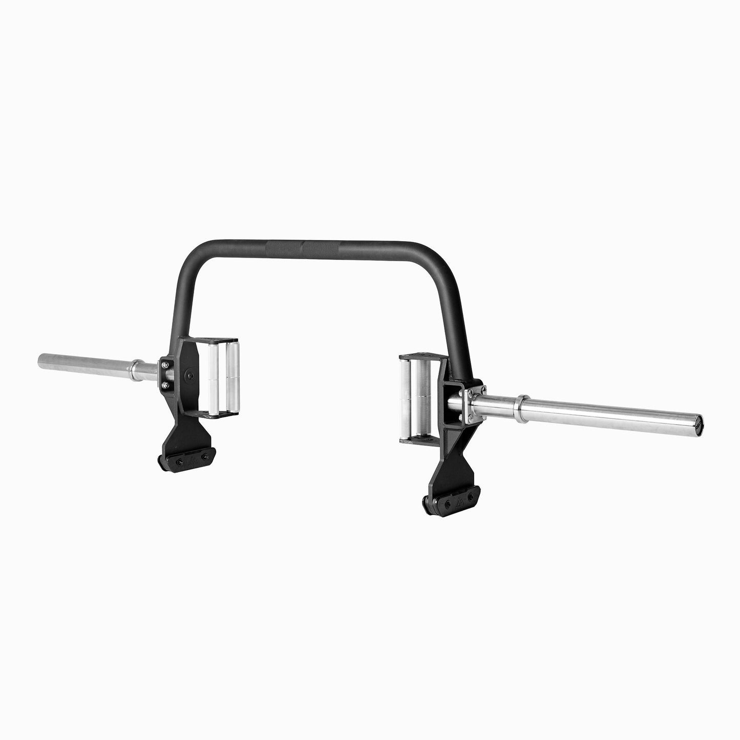 Black steel cambered spider bar with rotating silver sleeves - Rep Fitness UK