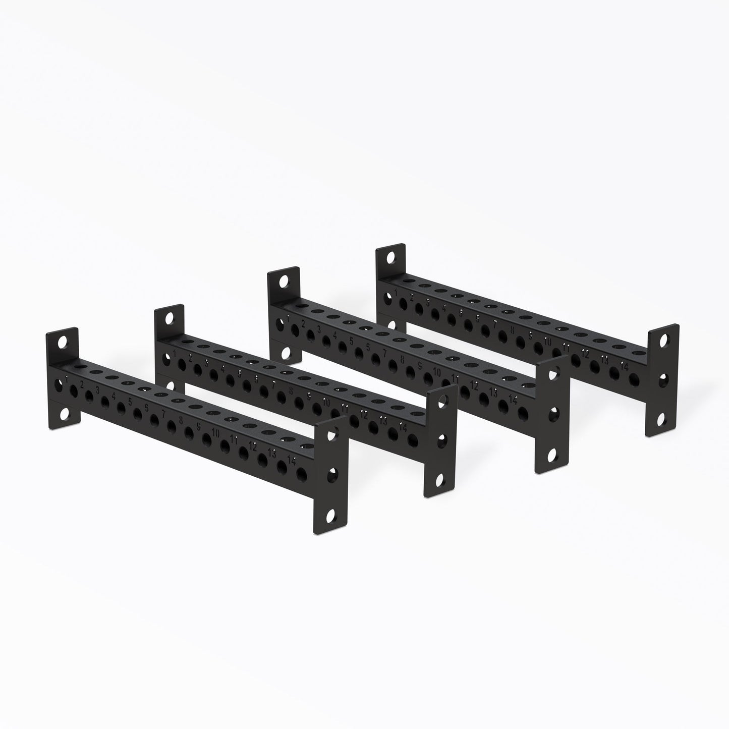 PR-5000 Crossmembers Black Matte 30" Set of Four, 3x3” 11-gauge steel rack connectors with 1” holes, 2” spacing, and laser-cut numbers; easy bolt-on installation with included hardware, multiple powder-coat from Rep Fitness UK | Shop Premium Gym Equipment for Home & Commercial Use, Best Online Gym Equipment