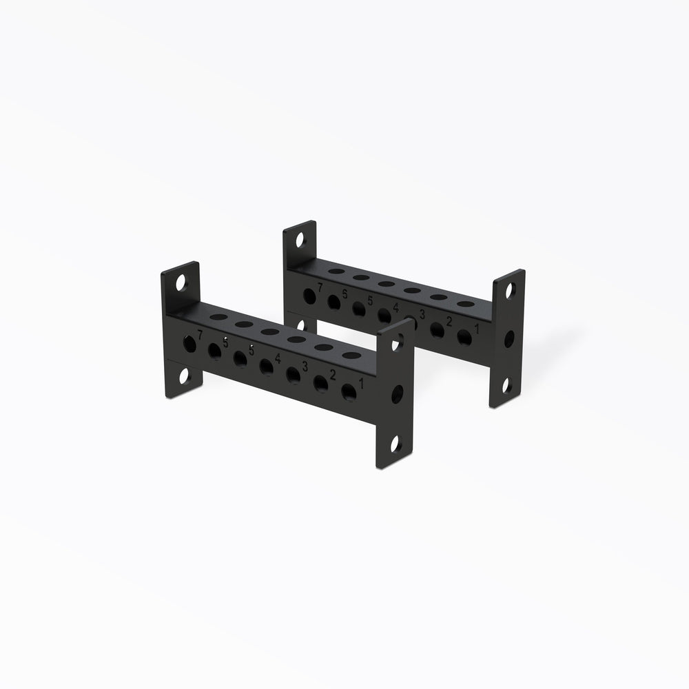 PR-5000 Crossmembers Matte Black 16" Pair, 3x3” 11-gauge steel rack connectors with 1” holes, 2” spacing, and laser-cut numbers; easy bolt-on installation with included hardware, multiple powder-coat from Rep Fitness UK | Shop Premium Gym Equipment for Home & Commercial Use, Best Online Gym Equipment