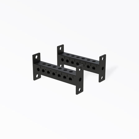 PR-5000 Crossmembers Matte Black 16" Pair, 3x3” 11-gauge steel rack connectors with 1” holes, 2” spacing, and laser-cut numbers; easy bolt-on installation with included hardware, multiple powder-coat from Rep Fitness UK | Shop Premium Gym Equipment for Home & Commercial Use, Best Online Gym Equipment