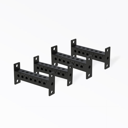 PR-5000 Crossmembers Matte Black 16" Set of Four, 3x3” 11-gauge steel rack connectors with 1” holes, 2” spacing, and laser-cut numbers; easy bolt-on installation with included hardware, multiple powder-coat from Rep Fitness UK | Shop Premium Gym Equipment for Home & Commercial Use, Best Online Gym Equipment