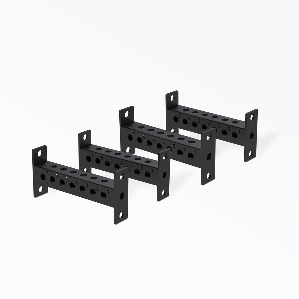 PR-5000 Crossmembers Matte Black 16" Set of Four, 3x3” 11-gauge steel rack connectors with 1” holes, 2” spacing, and laser-cut numbers; easy bolt-on installation with included hardware, multiple powder-coat from Rep Fitness UK | Shop Premium Gym Equipment for Home & Commercial Use, Best Online Gym Equipment