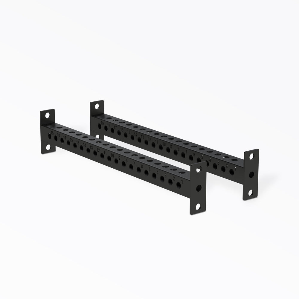 PR-5000 Crossmembers Matte Black 41" Pair, 3x3” 11-gauge steel rack connectors with 1” holes, 2” spacing, and laser-cut numbers; easy bolt-on installation with included hardware, multiple powder-coat from Rep Fitness UK | Shop Premium Gym Equipment for Home & Commercial Use, Best Online Gym Equipment