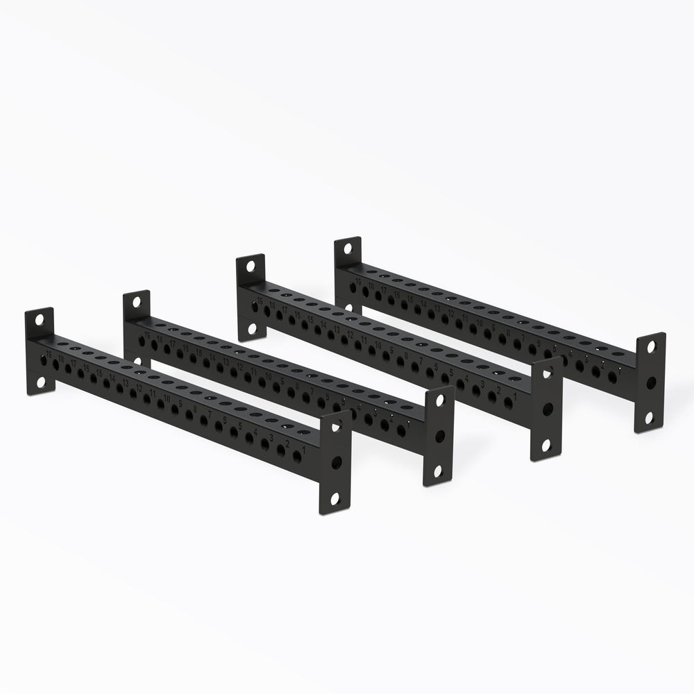 PR-5000 Crossmembers Matte Black 41" Set of Four, 3x3” 11-gauge steel rack connectors with 1” holes, 2” spacing, and laser-cut numbers; easy bolt-on installation with included hardware, multiple powder-coat from Rep Fitness UK | Shop Premium Gym Equipment for Home & Commercial Use, Best Online Gym Equipment