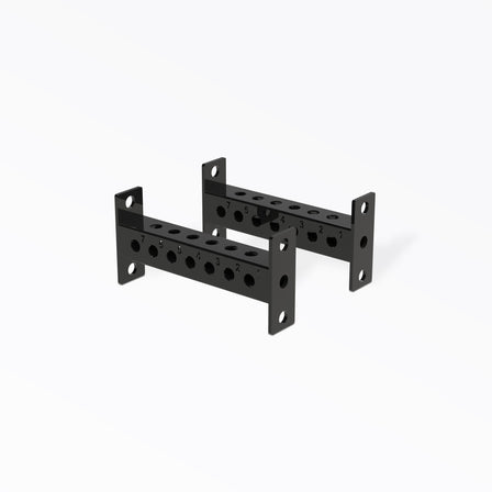 PR-5000 Crossmembers Metallic Black 16" Pair , 3x3” 11-gauge steel rack connectors with 1” holes, 2” spacing, and laser-cut numbers; easy bolt-on installation with included hardware, multiple powder-coat from Rep Fitness UK | Shop Premium Gym Equipment for Home & Commercial Use, Best Online Gym Equipment