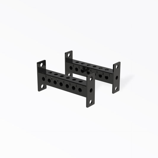 PR-5000 Crossmembers Metallic Black 16" Pair , 3x3” 11-gauge steel rack connectors with 1” holes, 2” spacing, and laser-cut numbers; easy bolt-on installation with included hardware, multiple powder-coat from Rep Fitness UK | Shop Premium Gym Equipment for Home & Commercial Use, Best Online Gym Equipment