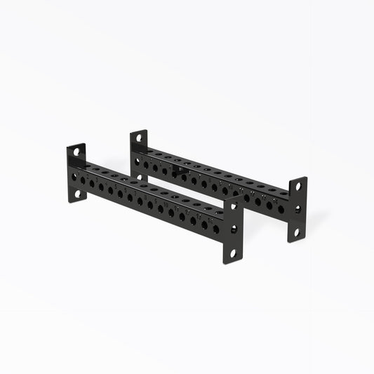 PR-5000 Crossmembers Metallic Black 30" Pair, 3x3” 11-gauge steel rack connectors with 1” holes, 2” spacing, and laser-cut numbers; easy bolt-on installation with included hardware, multiple powder-coat from Rep Fitness UK | Shop Premium Gym Equipment for Home & Commercial Use, Best Online Gym Equipment