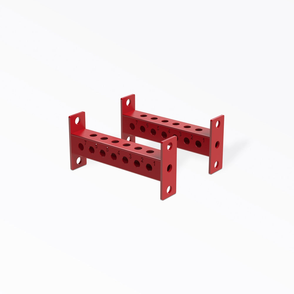 PR-5000 Crossmembers Red 16" Pair, 3x3” 11-gauge steel rack connectors with 1” holes, 2” spacing, and laser-cut numbers; easy bolt-on installation with included hardware, multiple powder-coat from Rep Fitness UK | Shop Premium Gym Equipment for Home & Commercial Use, Best Online Gym Equipment