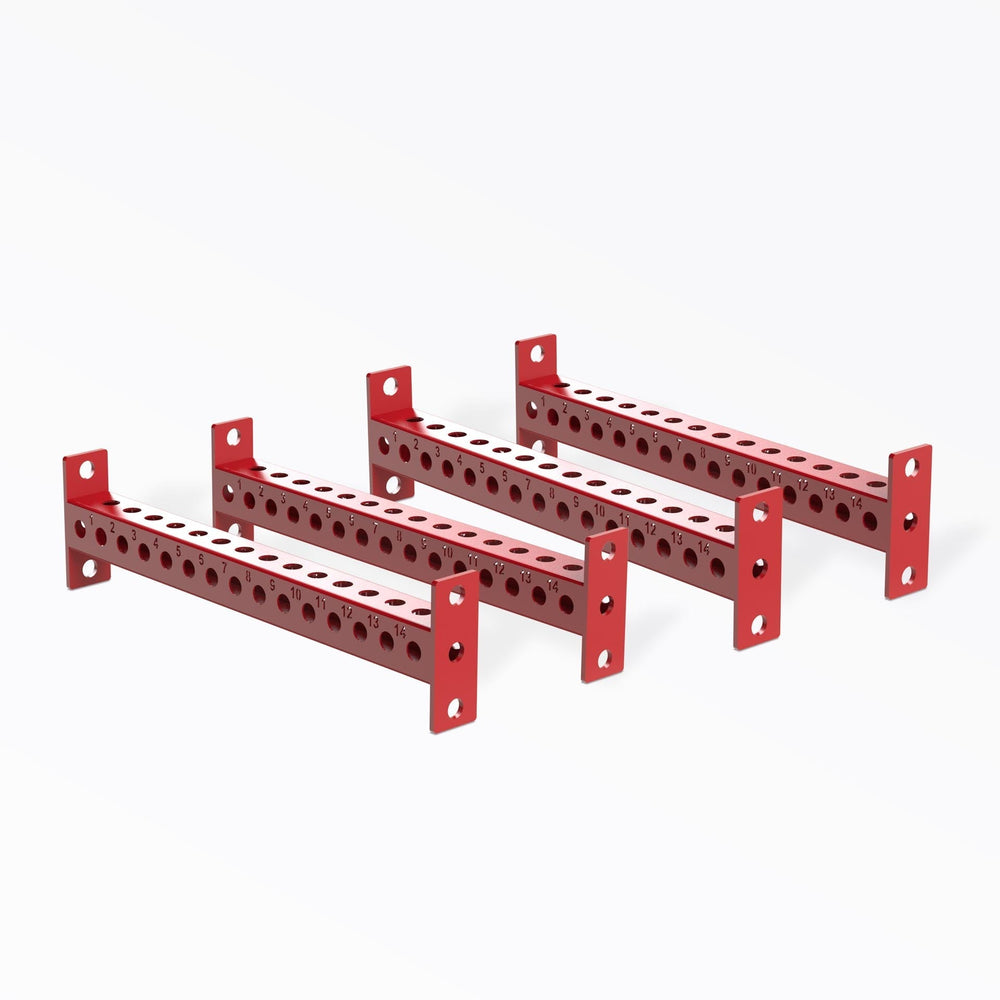 PR-5000 Crossmembers Red 30" Set of Four, 3x3” 11-gauge steel rack connectors with 1” holes, 2” spacing, and laser-cut numbers; easy bolt-on installation with included hardware, multiple powder-coat from Rep Fitness UK | Shop Premium Gym Equipment for Home & Commercial Use, Best Online Gym Equipment