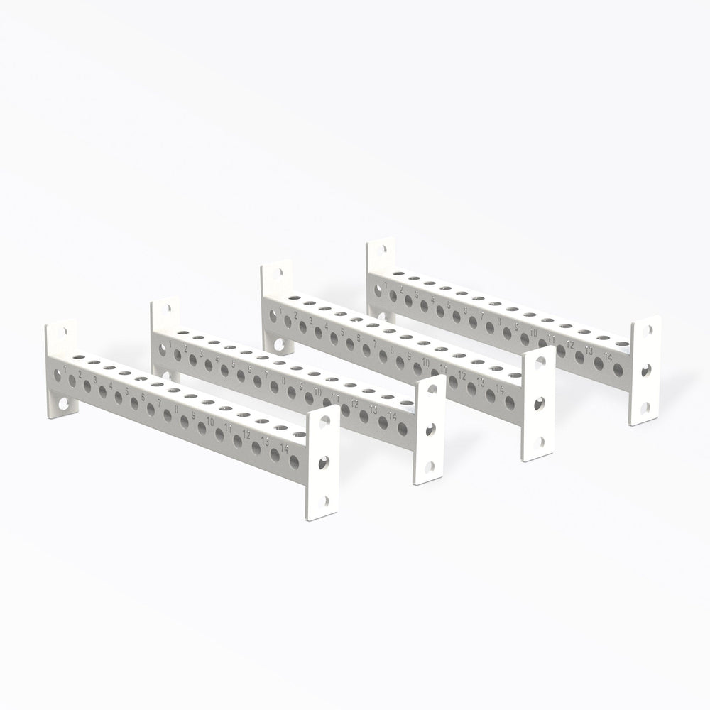 PR-5000 Crossmembers White 30" Set of Four, 3x3” 11-gauge steel rack connectors with 1” holes, 2” spacing, and laser-cut numbers; easy bolt-on installation with included hardware, multiple powder-coat from Rep Fitness UK | Shop Premium Gym Equipment for Home & Commercial Use, Best Online Gym Equipment