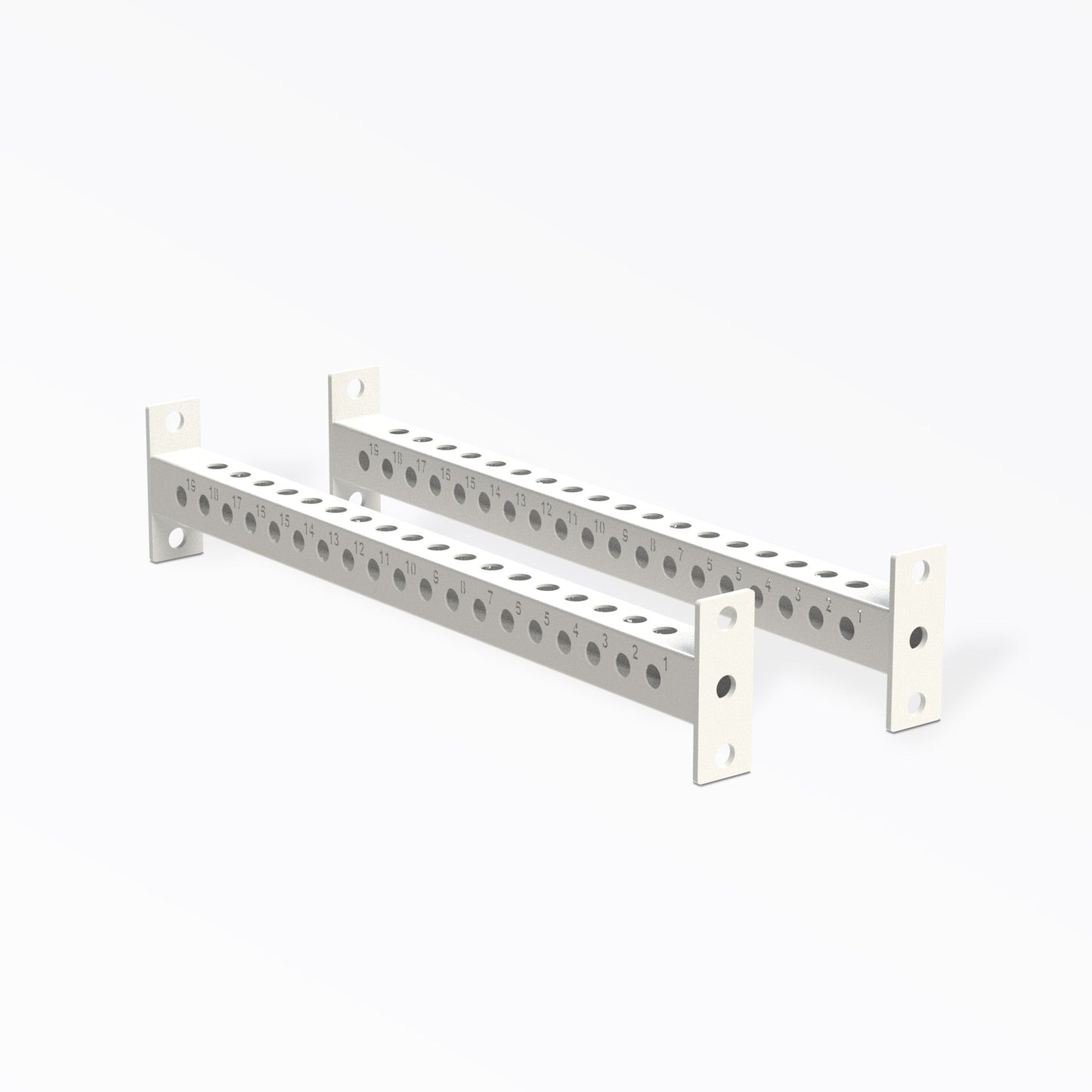 PR-5000 Crossmembers White 41" Pair, 3x3” 11-gauge steel rack connectors with 1” holes, 2” spacing, and laser-cut numbers; easy bolt-on installation with included hardware, multiple powder-coat from Rep Fitness UK | Shop Premium Gym Equipment for Home & Commercial Use, Best Online Gym Equipment
