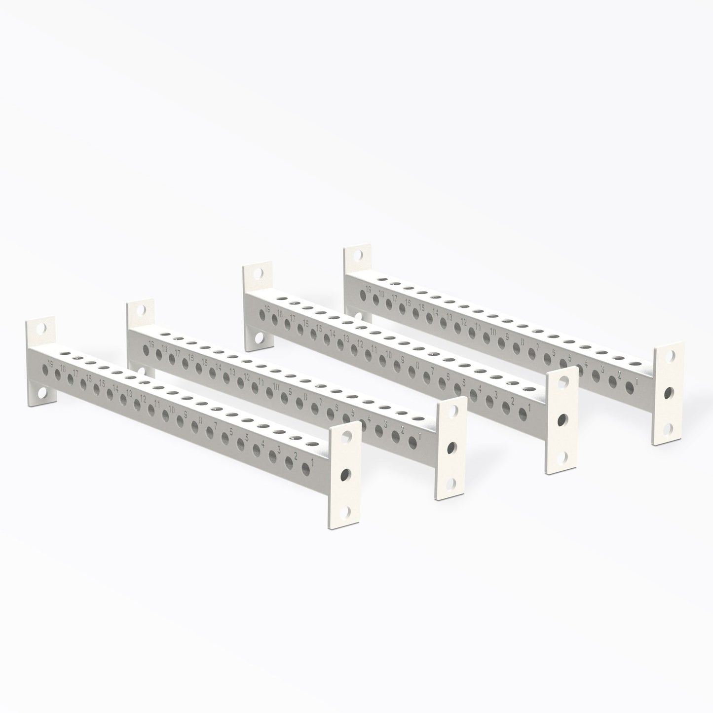 PR-5000 Crossmembers White 41" Set of Four, 3x3” 11-gauge steel rack connectors with 1” holes, 2” spacing, and laser-cut numbers; easy bolt-on installation with included hardware, multiple powder-coat from Rep Fitness UK | Shop Premium Gym Equipment for Home & Commercial Use, Best Online Gym Equipment