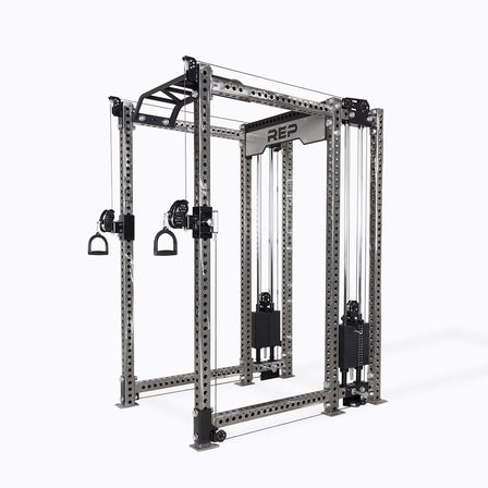 Functional Trainer Cable Rack with Dual Pulley System and Adjustable Cables