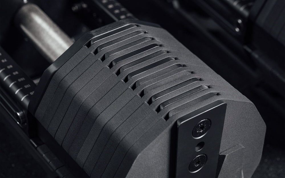 Pepin black dumbbell closeup from Rep Fitness UK | Shop Premium Gym Equipment for Home & Commercial Use Online