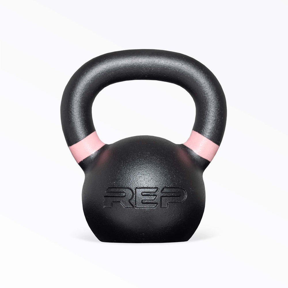 Pink 6kg marked kettlebell – premium cast-iron kettlebell from with color-coded handle, textured black coating for superior grip, and flat bases for stability; ideal for strength, conditioning, and full-body training; available individually or in sets from Rep Fitness UK | Shop Premium Gym Equipment for Home & Commercial Use, Best Online Gym Equipment UK