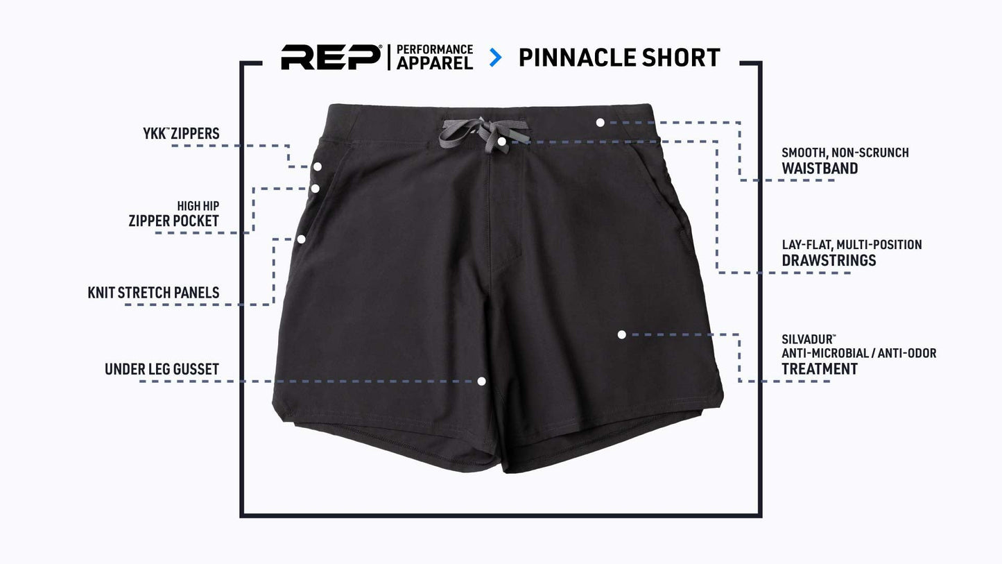 Pinnacle Shorts features graphic