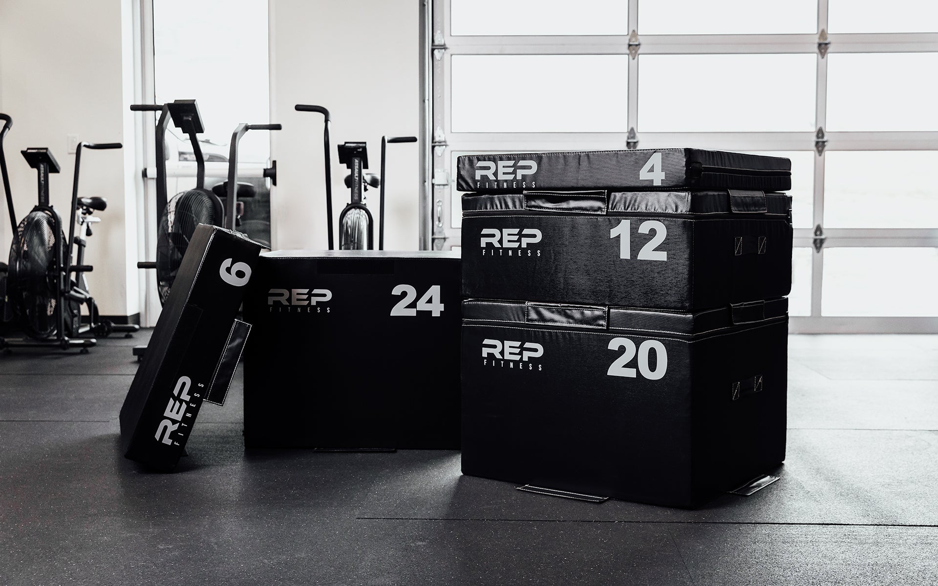 REP stackable soft foam plyometric box with ultra-dense foam, heavy-duty vinyl cover, and printed height markings from Rep Fitness UK | Shop Best Premium Gym Equipment for Home & Commercial Use Online