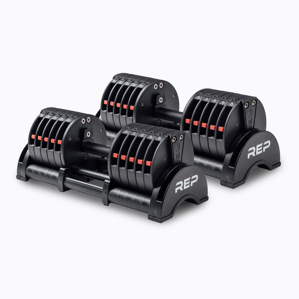 QuickDraw adjustable weight dumbbells with fast switch technology for space-saving home and commercial gyms from Rep Fitness UK | Shop Premium Gym Equipment for Home & Commercial Use, Best Online Gym Equipment UK