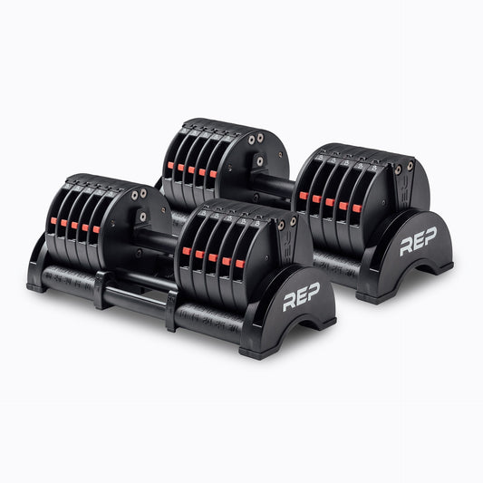 QuickDraw adjustable weight dumbbells with fast switch technology for space-saving home and commercial gyms from Rep Fitness UK | Shop Premium Gym Equipment for Home & Commercial Use, Best Online Gym Equipment UK